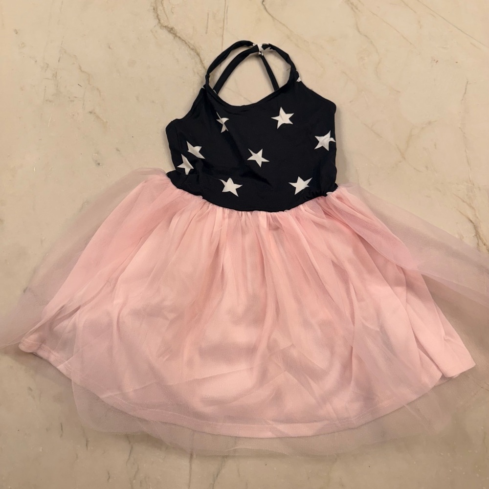 Charming Black and Pink Starry Kids Dress